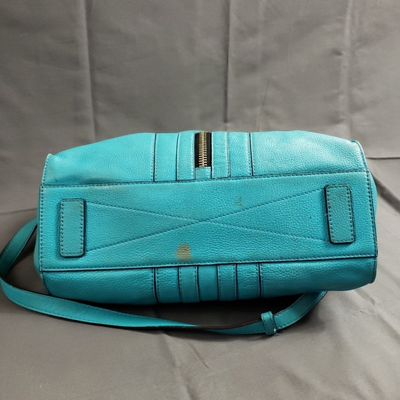 Milly Teal Leather Work Bag with Cross Body Strap - Picture 7 of 8